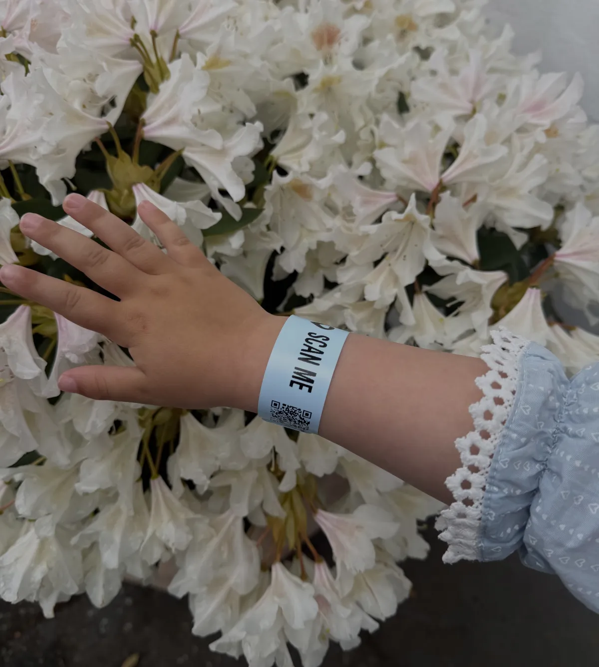 Child wearing AYA wristband
